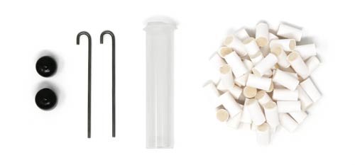 pokers, end caps, airtight containers, and natural cotton filters